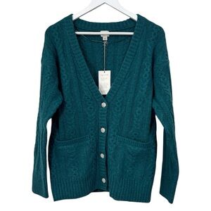 A New Day Emerald Green Soft Cardigan Size Small NWT